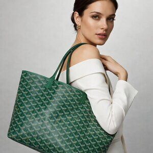 Goyard Tote Saint Louis GM Green Leather